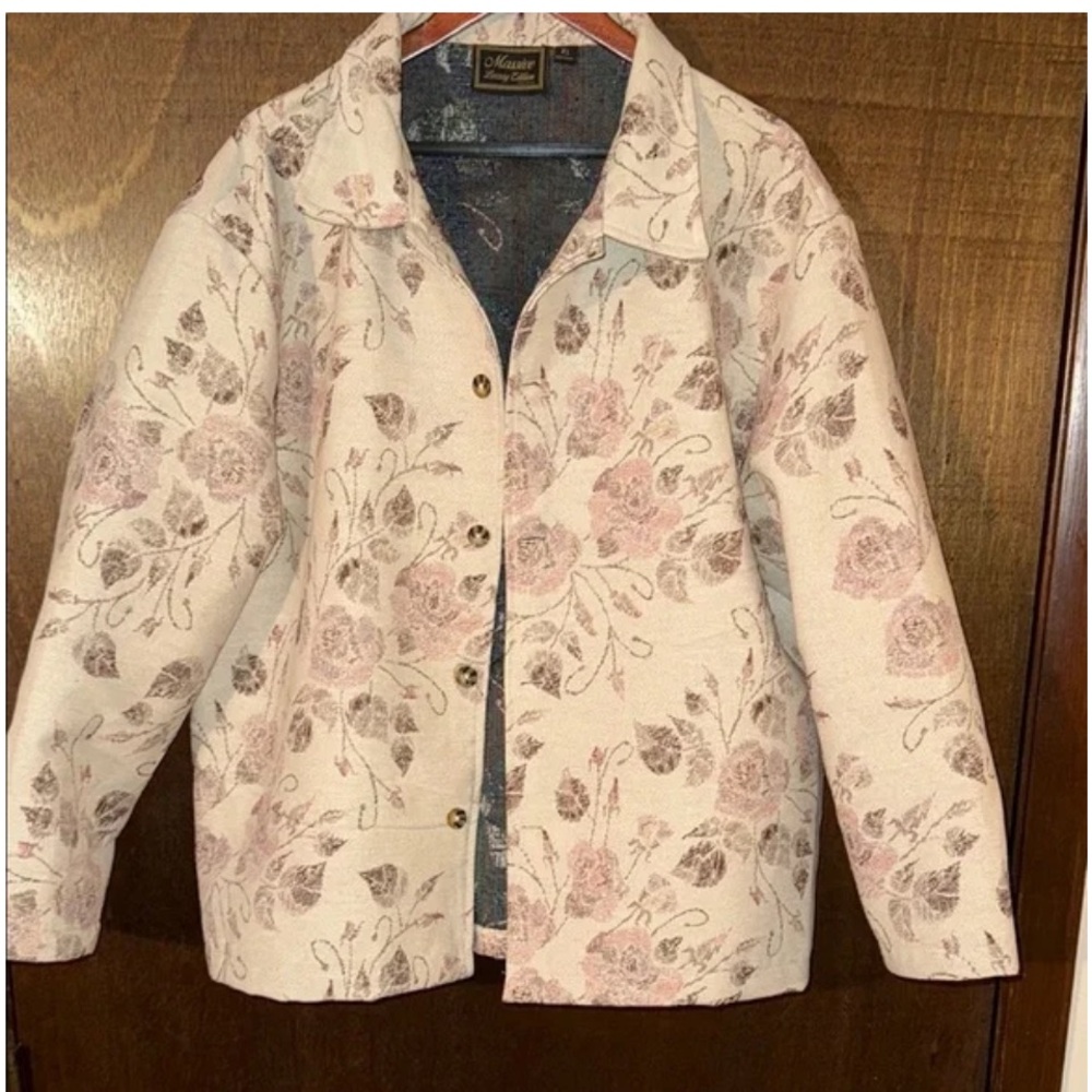 Massive Floral Men’s Jacket - Cream and Pink